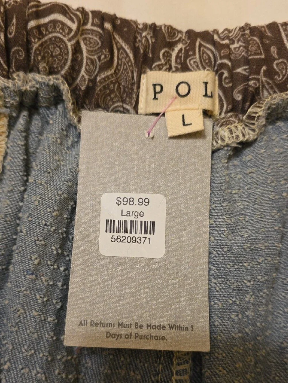 NWT POL Patchwork Pants/Joggers - Picture 4 of 4